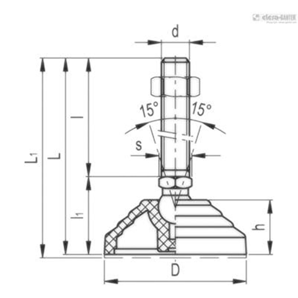 LV.A-100-14-AS-M12x98 Elesa Stelvoet
