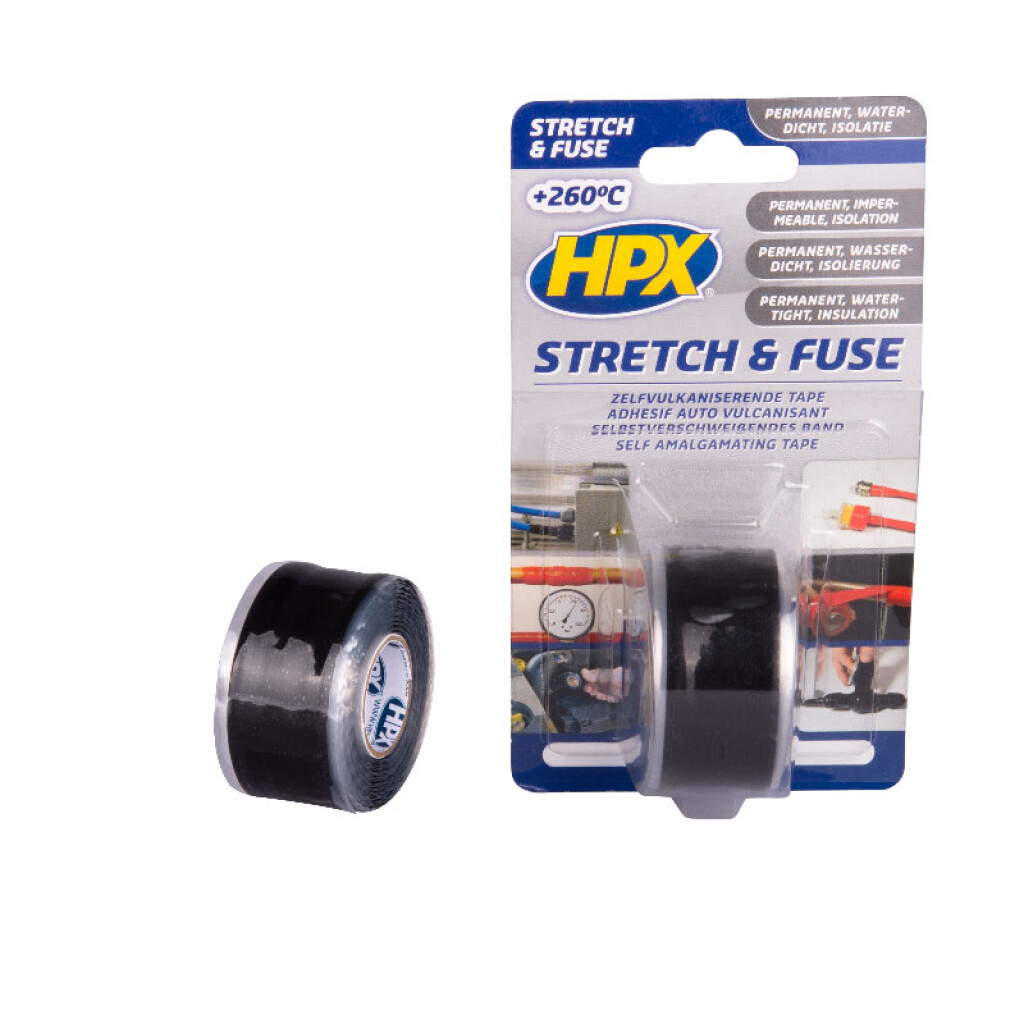 SZ2503 HPX Stretch & Fuse zelfvulkaniserende tape zwart 25mmx3m