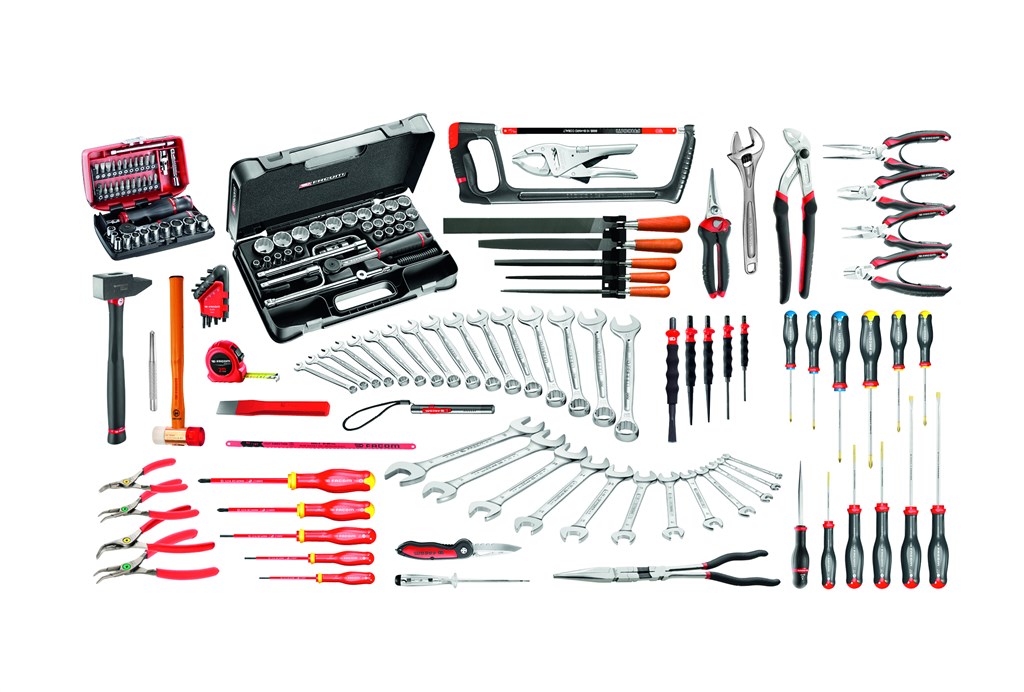 CM.130A-F Facom set voor industrieel serviceonderhoud met 165 delig gereedschap - modules van foam 1/3 (x13)