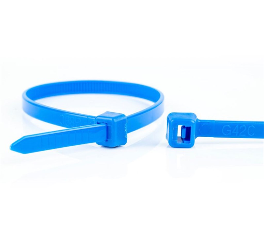 Kabelbundelband standaard 370x4,8mm blauw 100 stuks
