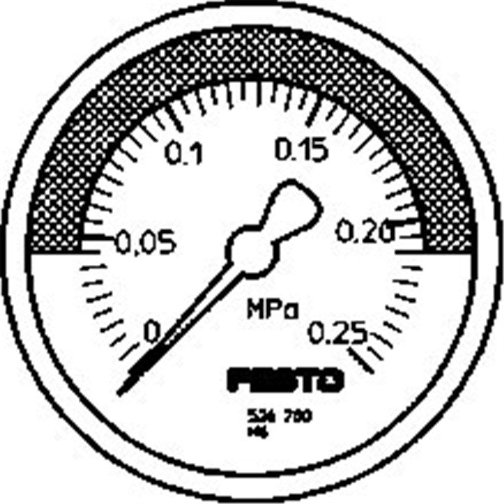 MA-50-0,25-R1/4-MPA-E-RG FESTO 526780 Manometer kast 50mm ABS 0 t/m 2,5bar R1/4" achteraansluiting