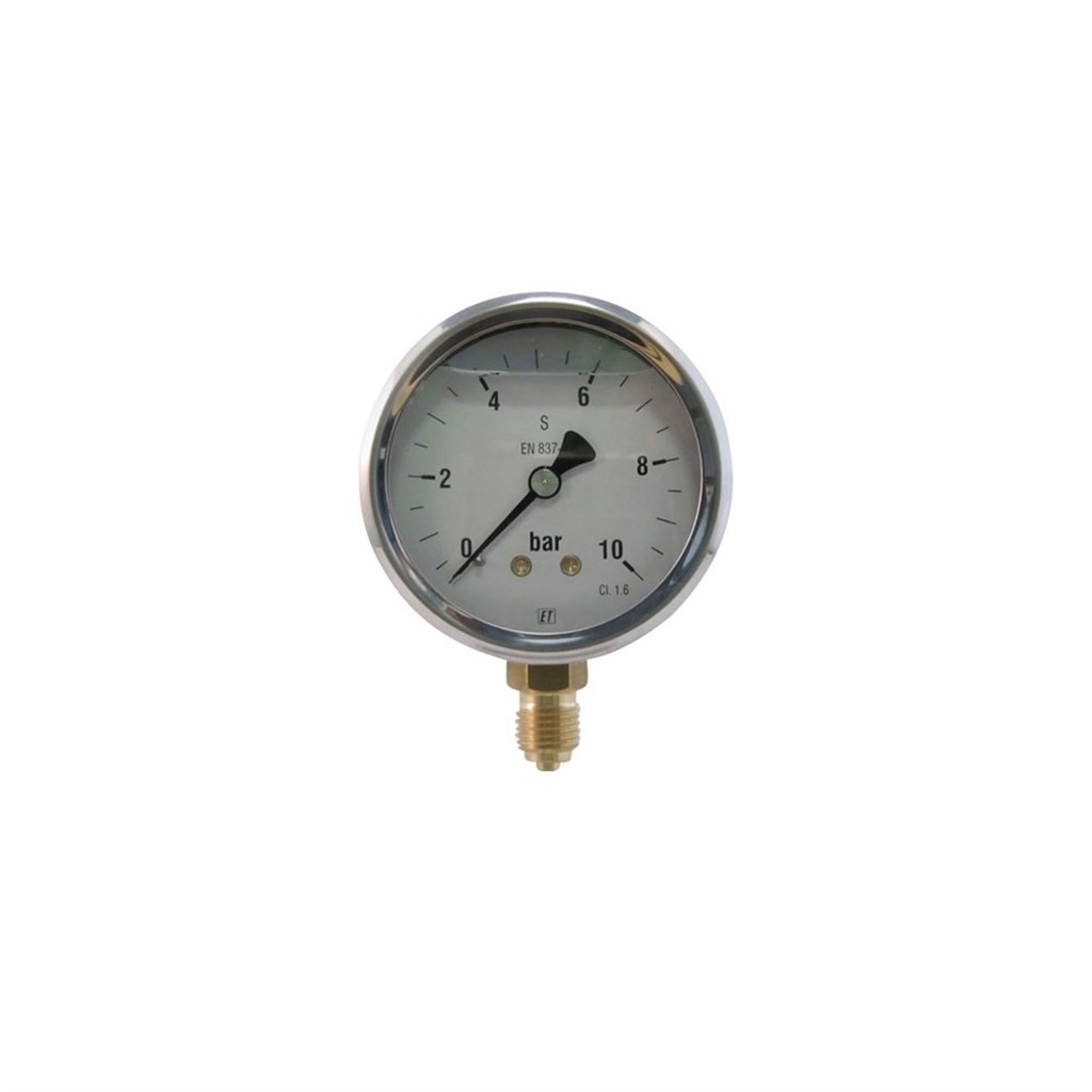 7211 Manometer 63mm 0-400bar 1/4" Glycerine Gevuld, Onderaansluiting ...