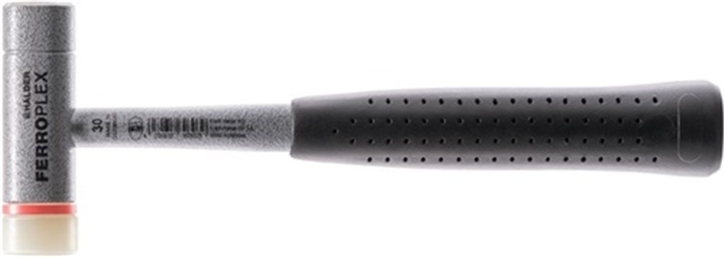 Kunststofhamer FERROPLEX lengte 290 mm hoofd-d. 30 mm nylon wit/temperstaal