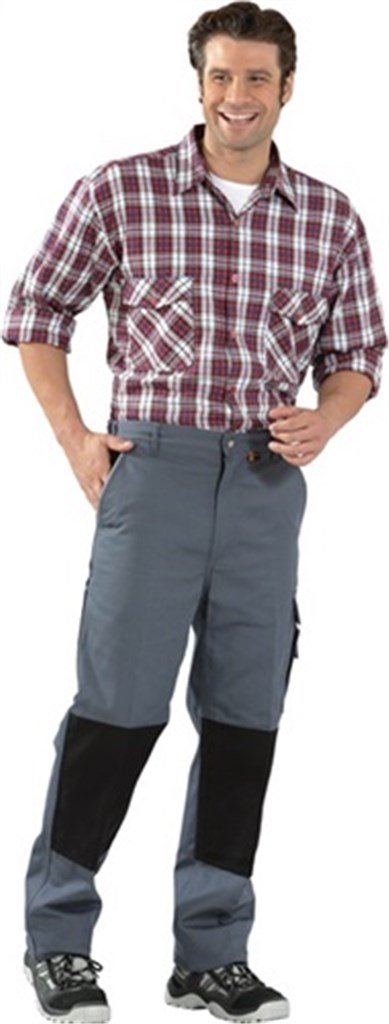 PLANAM Broek met tailleband Canvas 320 grijs/zwart maat 56 65 % PES / 35 % katoen