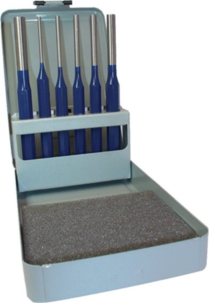 PROMAT Set drevels DIN6450 6 delig 3-4-5-6-8-10 mm in metalen cassette metalen cassette