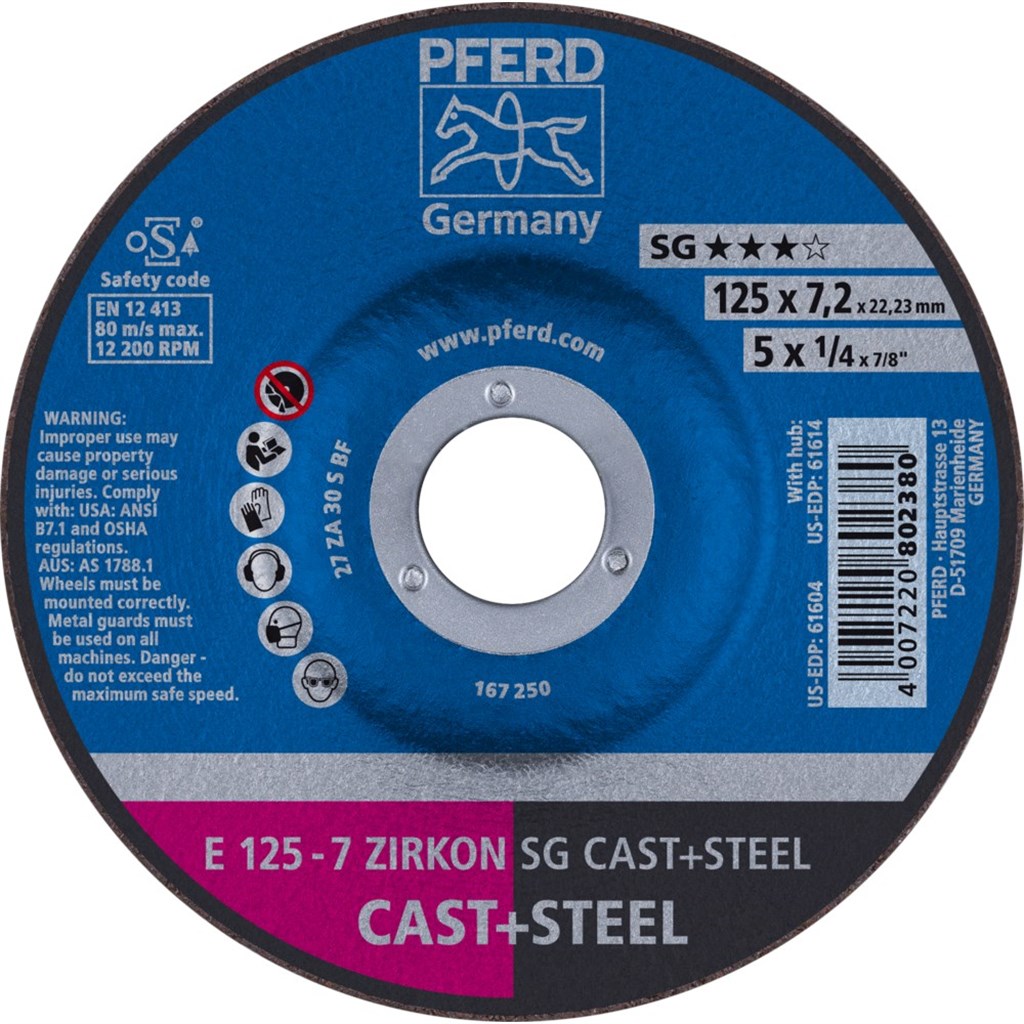 Afbraamschijf gietijzer E 125-7 Zirkonium SG CAST+STEEL