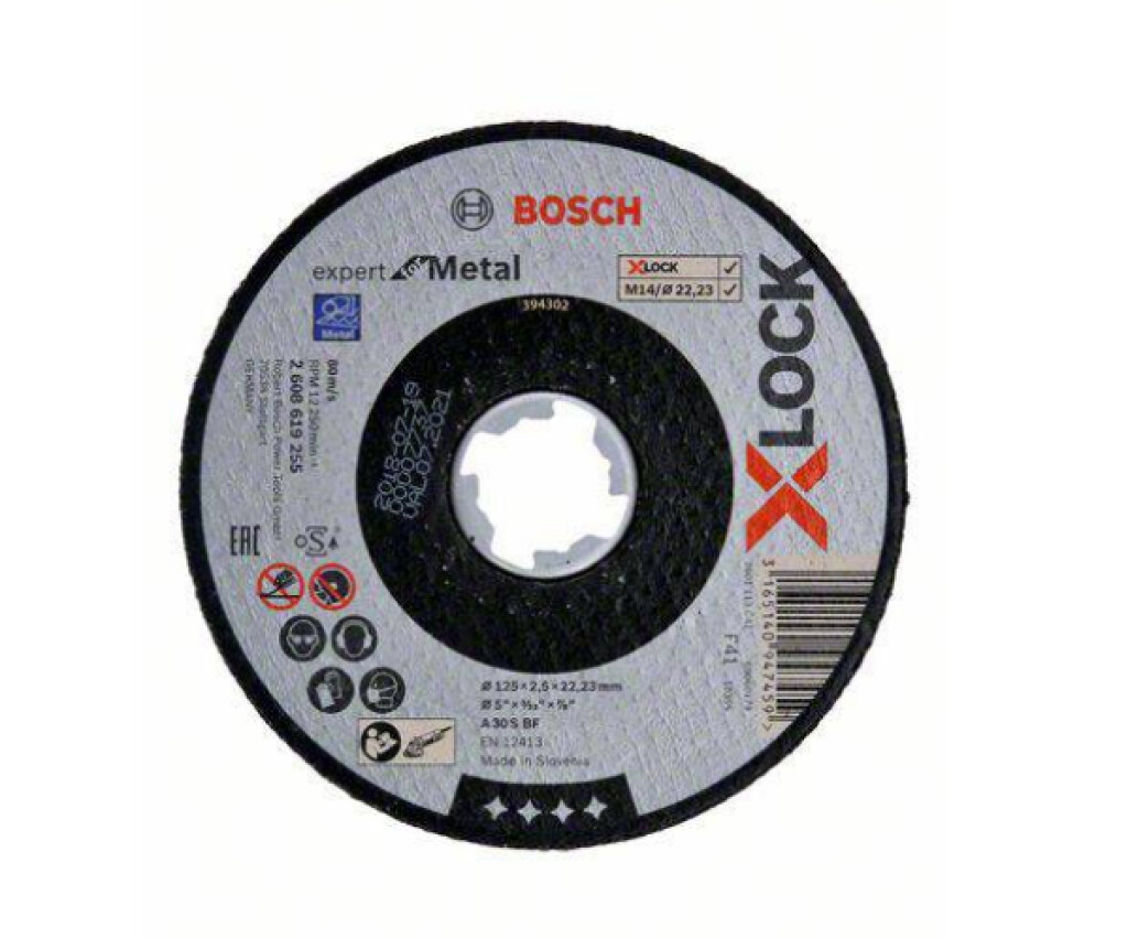 2608619257 Bosch X-LOCK Doorslijpschijf gebogen Expert for Metal 125x2,5x22,23 mm
