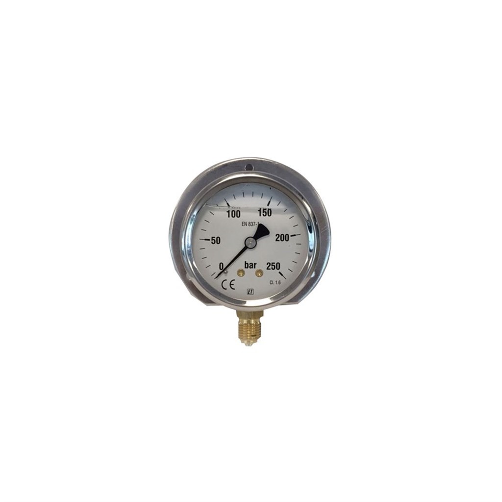 7212 63 0-6b G1/4o gl Paneelmanometer kast 63mm RVS 304 0 t/m 6bar G1/4" onderaansluiting glycerine gevuld