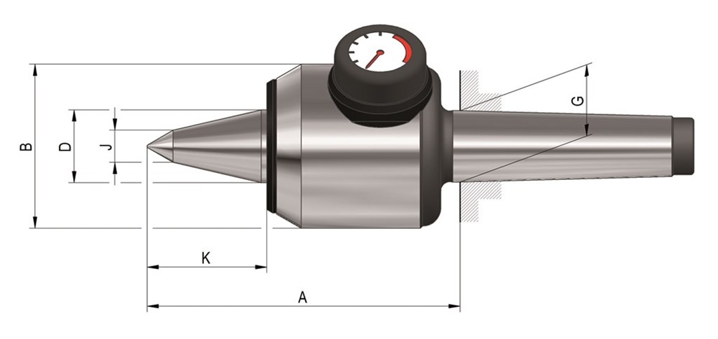 Meedraaiend center met drukklok 60 graden VL type 652 AC MK4
