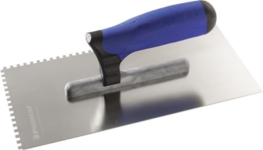 PROMAT Pleisterspaan 2C-greep lengte 280 mm breedte 130 mm vertanding 4x4 RVS dikte 0,7 mm