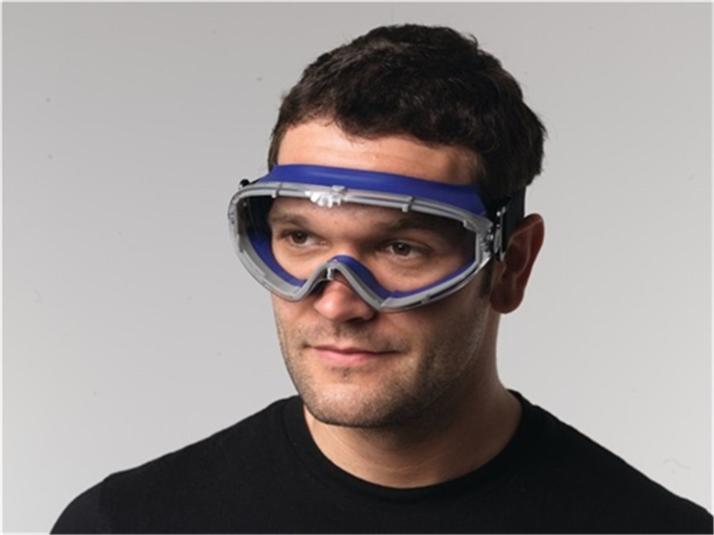 PROMAT Volzicht-veiligheidsbril DAYLIGHT TOP EN 166 montuur blauw, glas helder polycarbonaat 1st./VE