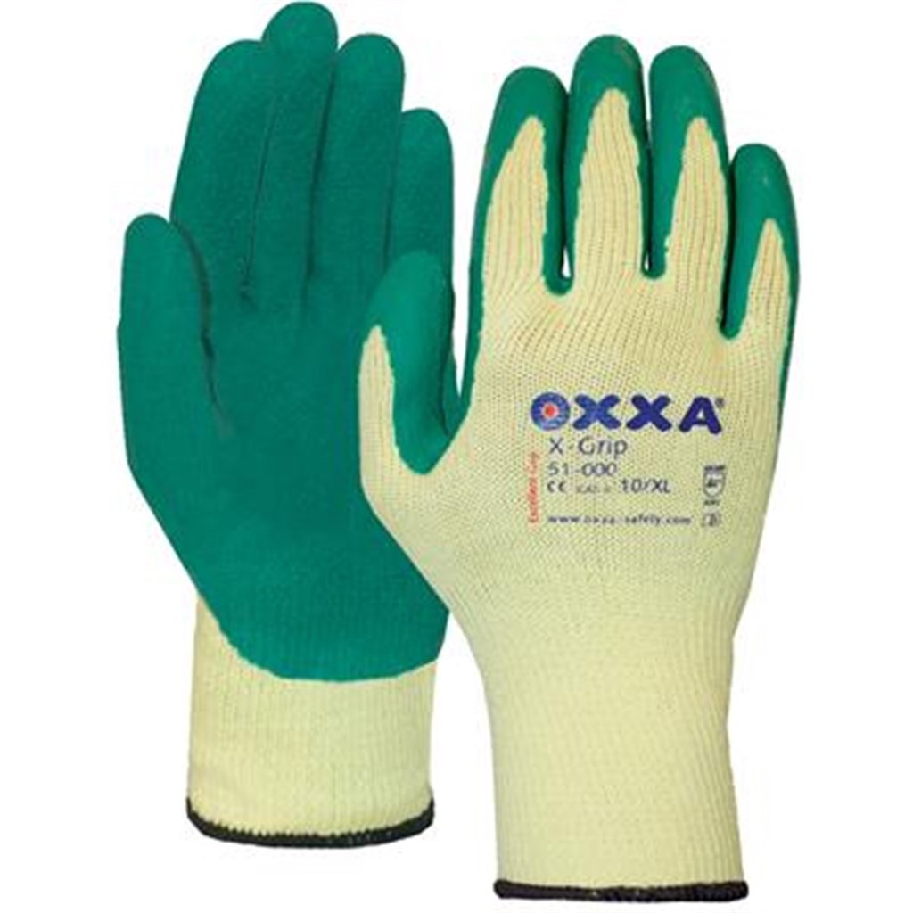 Oxxa handschoen X-Grip geel/groen, maat 9