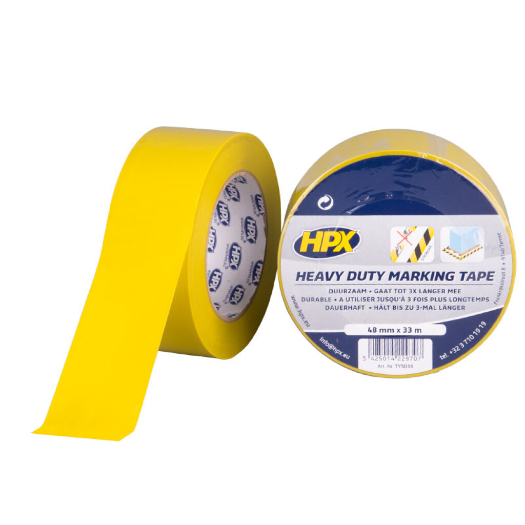 TY5033 HPX Zelfklevende hoogwaardige markeringstape geel 48mmx33m
