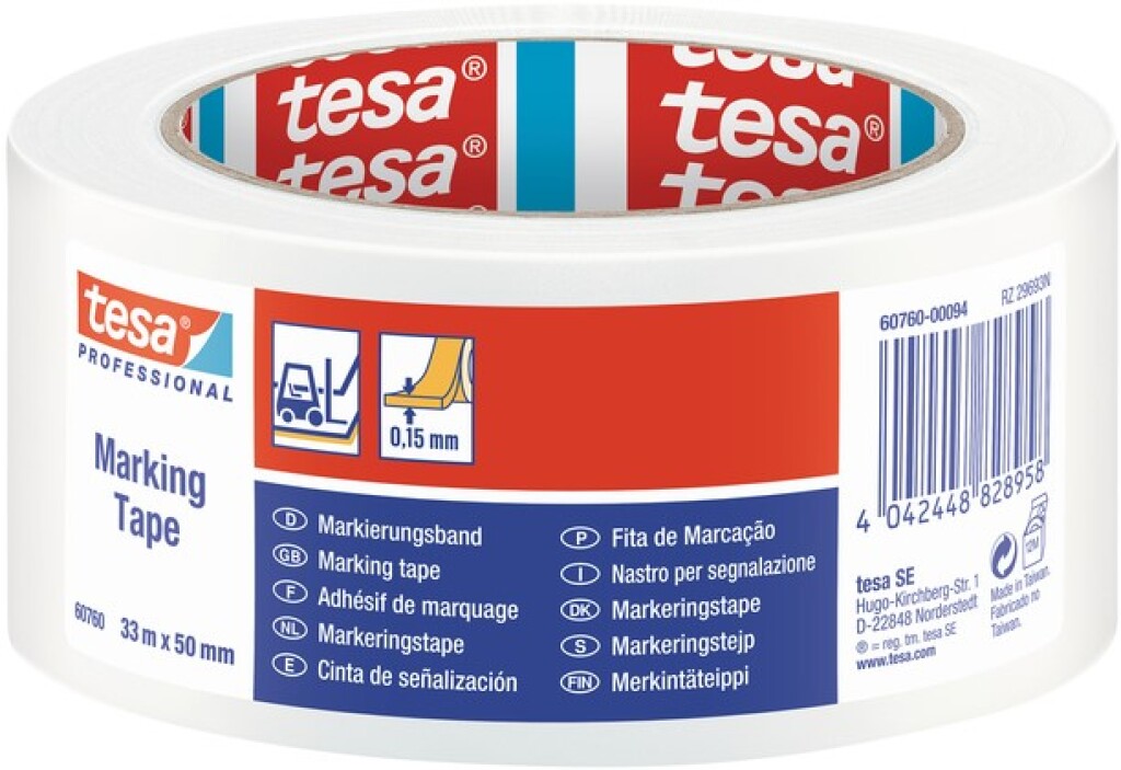 Markeringstape 60760 33m 50mm wit