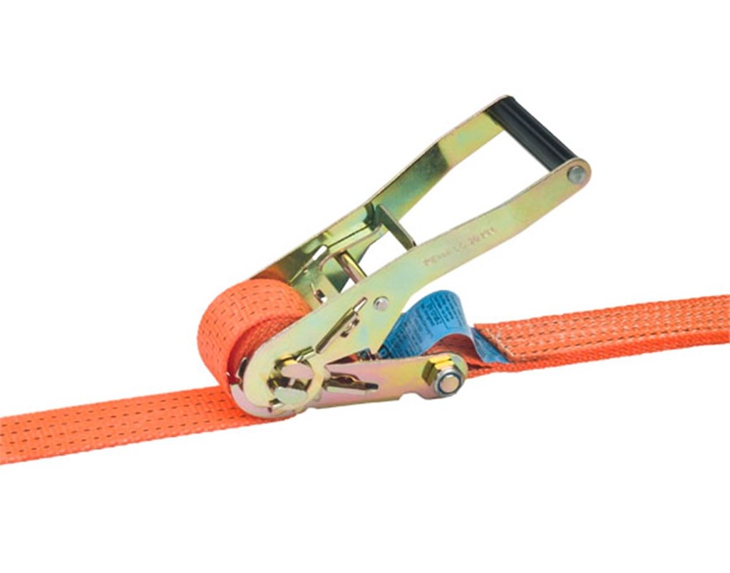 50/2-419-7M Rema Spanband met ratel en smalle draadhaak, polyester, lengte band 7mtr, breedte band 50mm, oranje