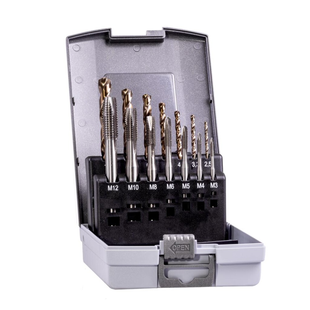IPT101.C001 IP-V HSS-Co Tap-Borencassette M3-M12 + boor 2,5/3,3/4,2/5,0/6,8/8,5/10,2mm in kunststof cassette (14-dlg)