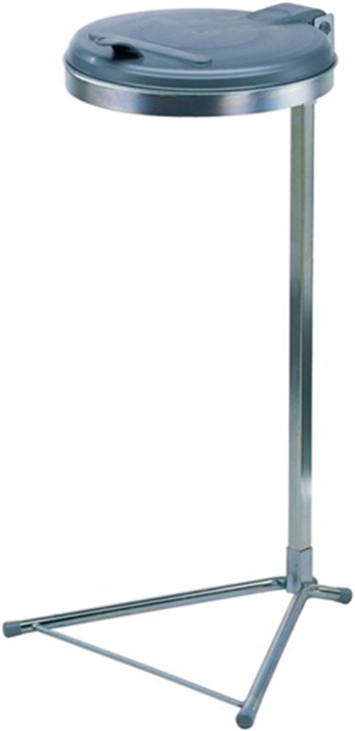 afvalbak H980xb500xd530mm 120 l deksel zilver (KS) met standaard VAR