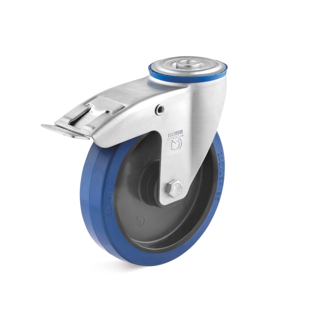 L-IL-EGK-080-R-1-DSN TORWEGGE Zwenk, eenpuntsbev., rem, PVC velg, elastisch rubber 80mm