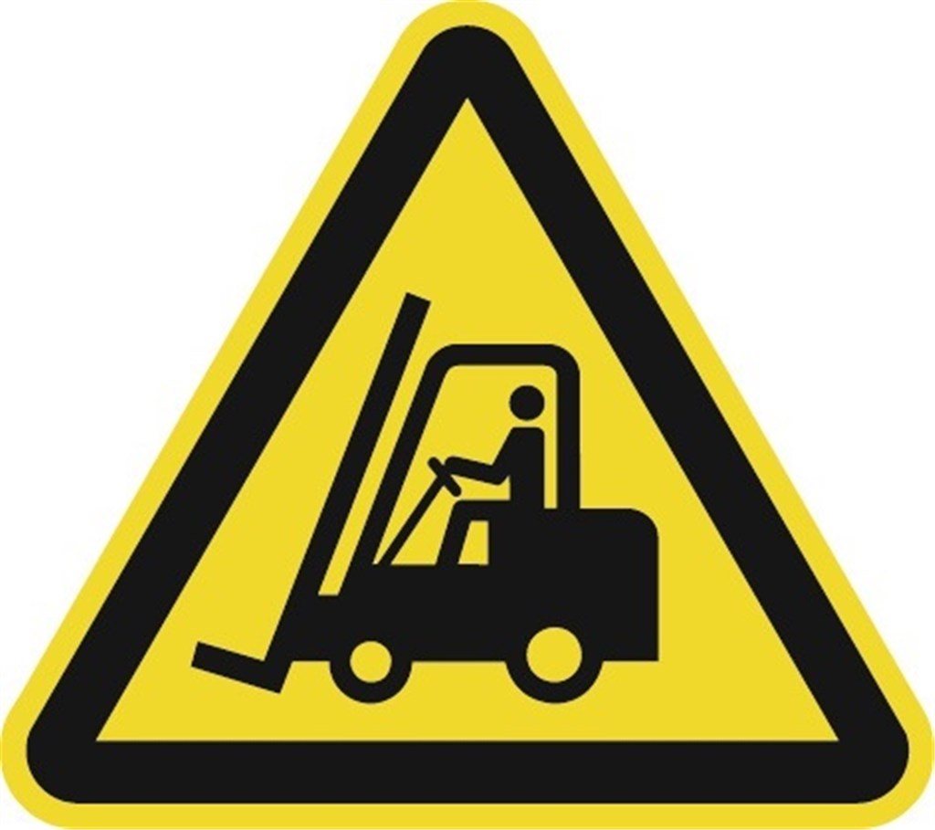Waarschuwingsteken ASR A1.3/DIN EN ISO 7010 waarschuwing voor vloertransportmiddelen 200 mm kunststof
