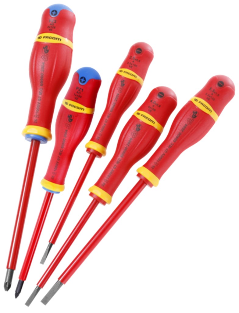 ATD.J5VE Facom protwist® schroevendraaierset, geïsoleerd 1000 volt, 5-delig
