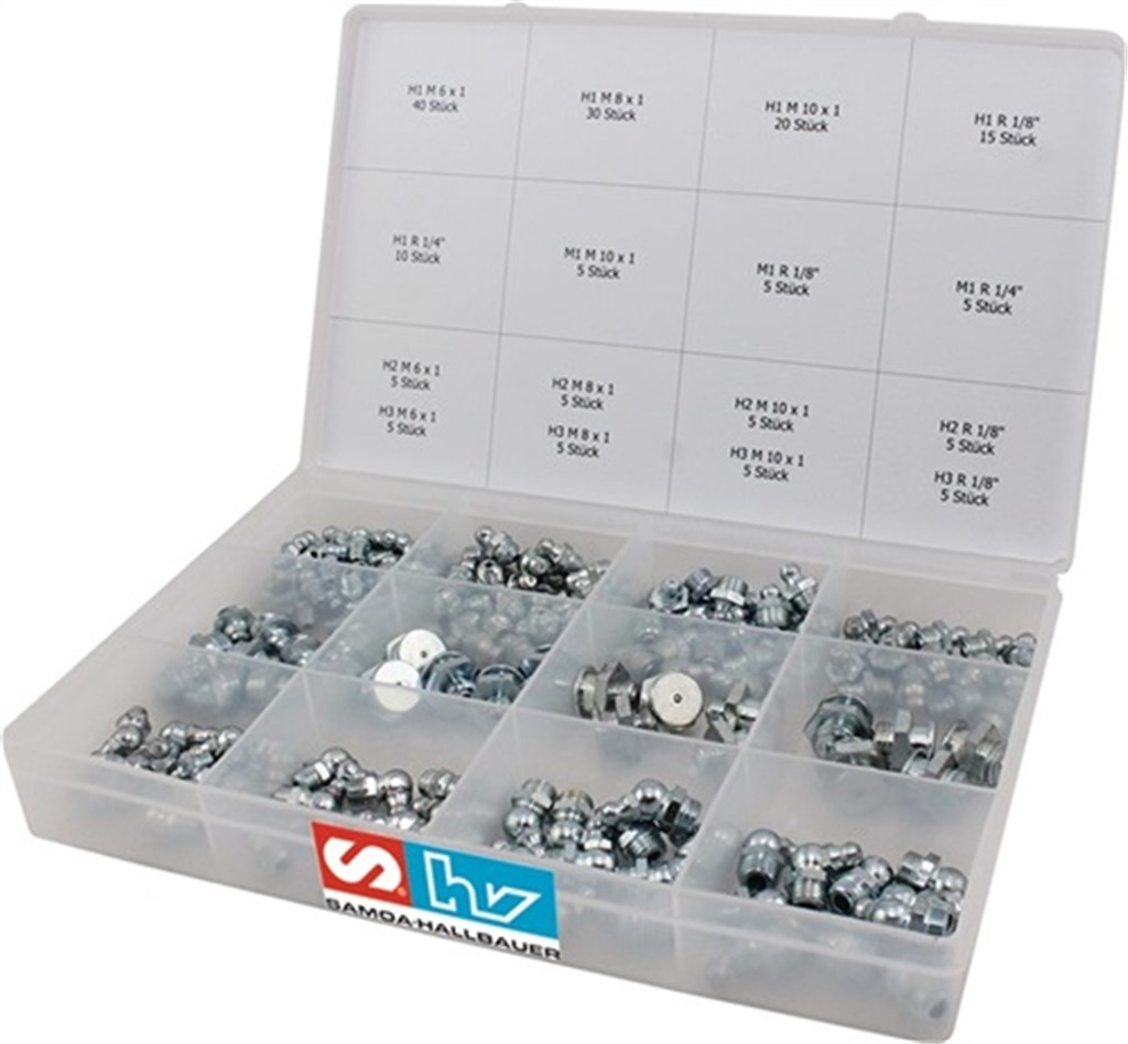 SSK170 Samoa Hallbauer Smeernippel-assortiment  170-delig H1/H2/H3/M1
