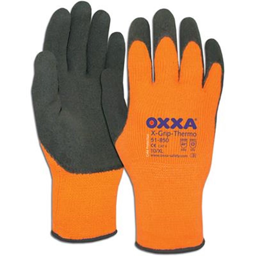 Oxxa handschoen X-grip-thermo 51-850 oranje/grijs, maat 11