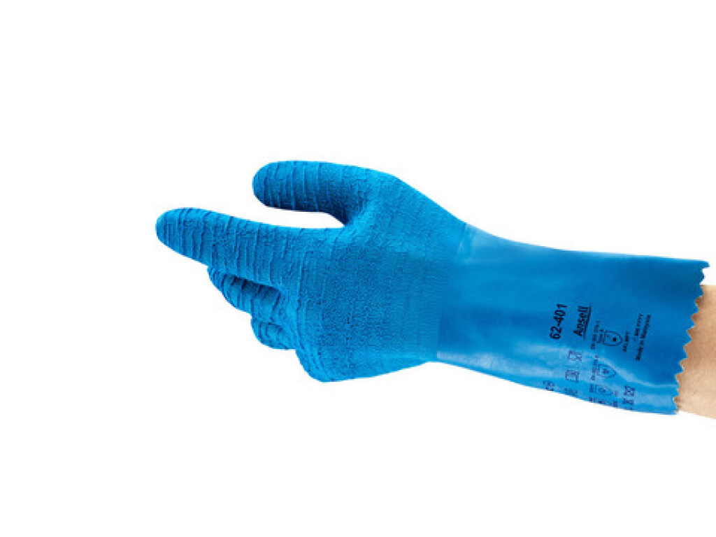 62-401 mt.10 AlphaTec Ansell Handschoenen blauw mt.10 Industriële bescherming en chemische bestendigheid
