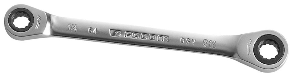 64.3/8X7/16 Facom rechte ringratelsleutel in inches, 3/8"x7/16"