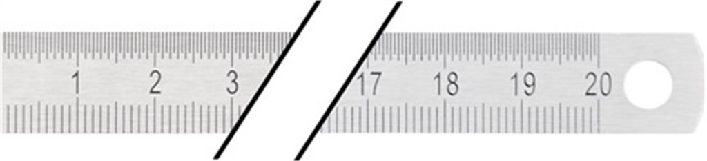 PROMAT Stalen lineaal lengte 300 mm staal buigbaar verdeling B = mm/1/2 mm