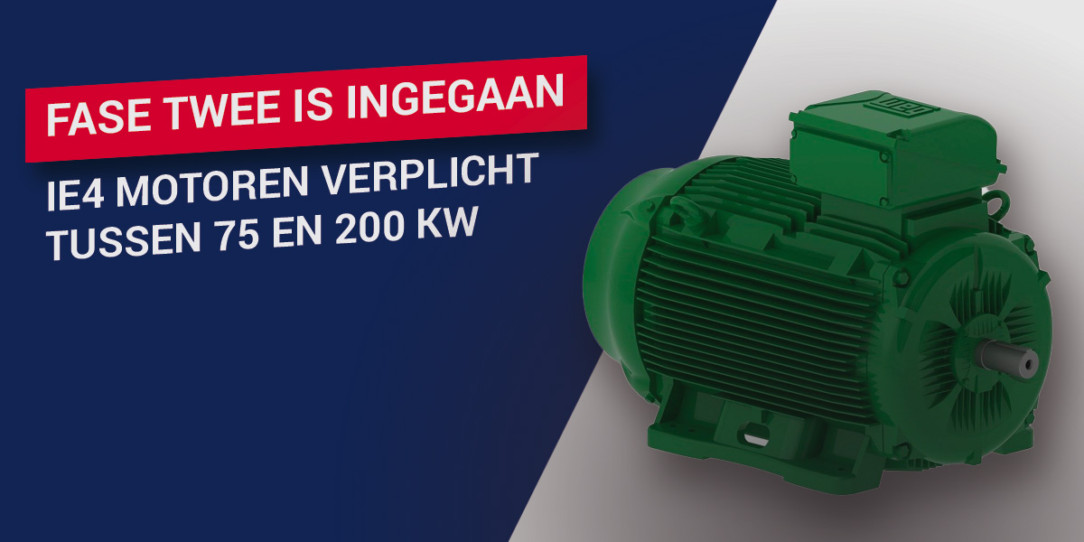 Fase twee is ingegaan, IE4 motoren verplicht tussen 75 en 200 kW