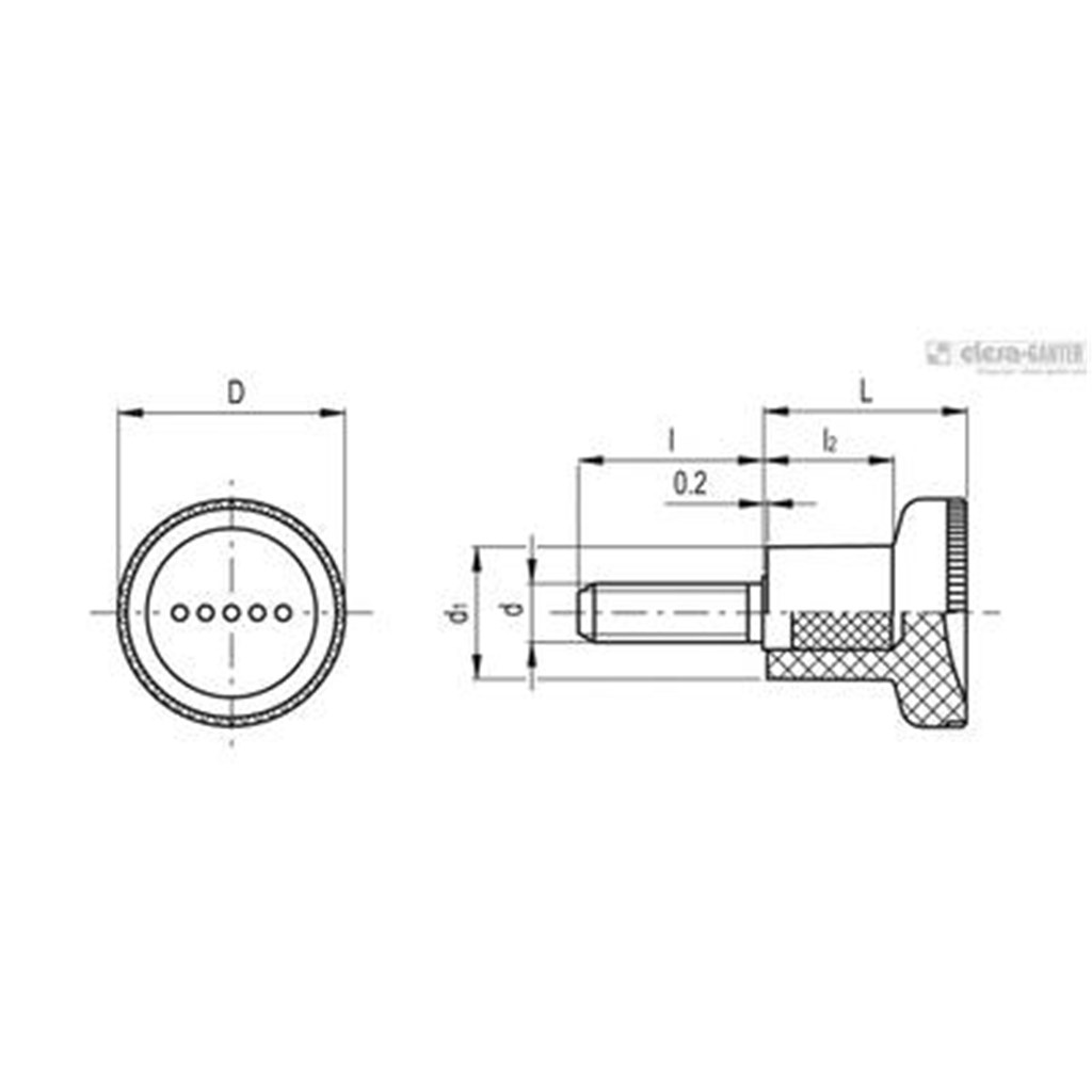 EKK.31 p-M8x20-C1 Elesa Kartelknop