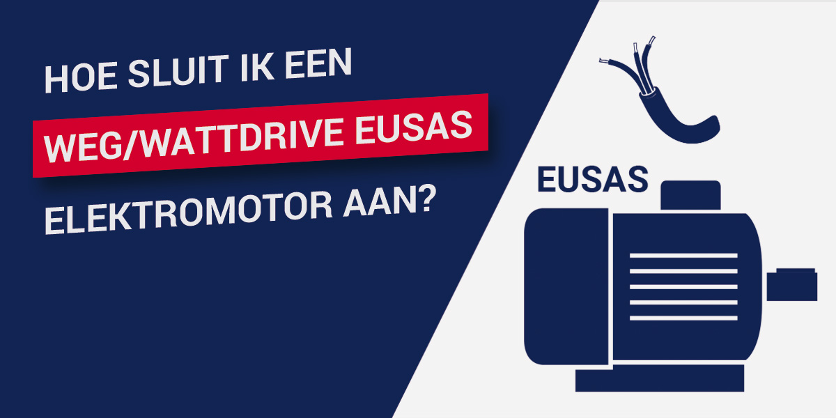 Hoe sluit ik een WEG/WattDrive EUSAS elektromotor aan?