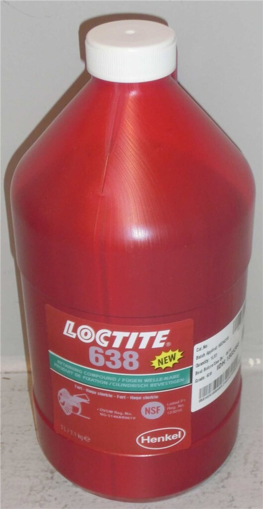 638 Loctite Cilindrische bevestiging, sterk, algemeen gebruik, 1ltr.
