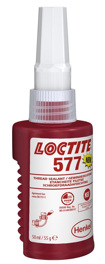 577 Loctite Schroefdraadafdichting , van 3/4" - 3" , 50ml.