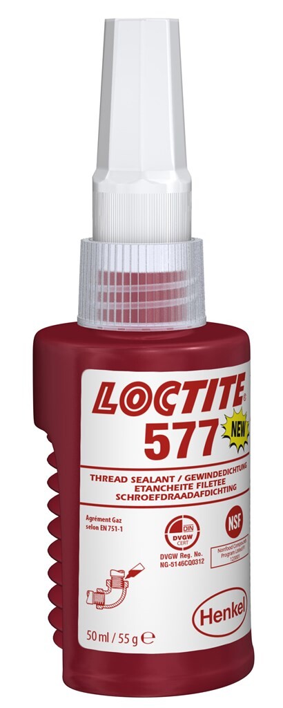 577 LOCTITE Schroefdraadafdichting, van 3/4" - 3" medium sterkte, 50ml.