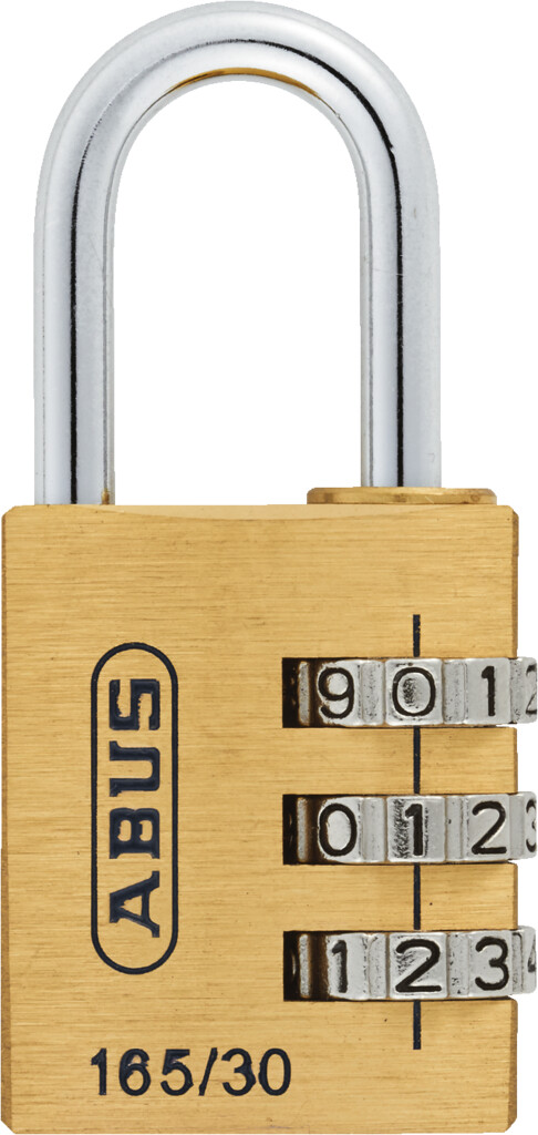 165/30 Lock-Tag ABUS Messing hangslot met cijfercode