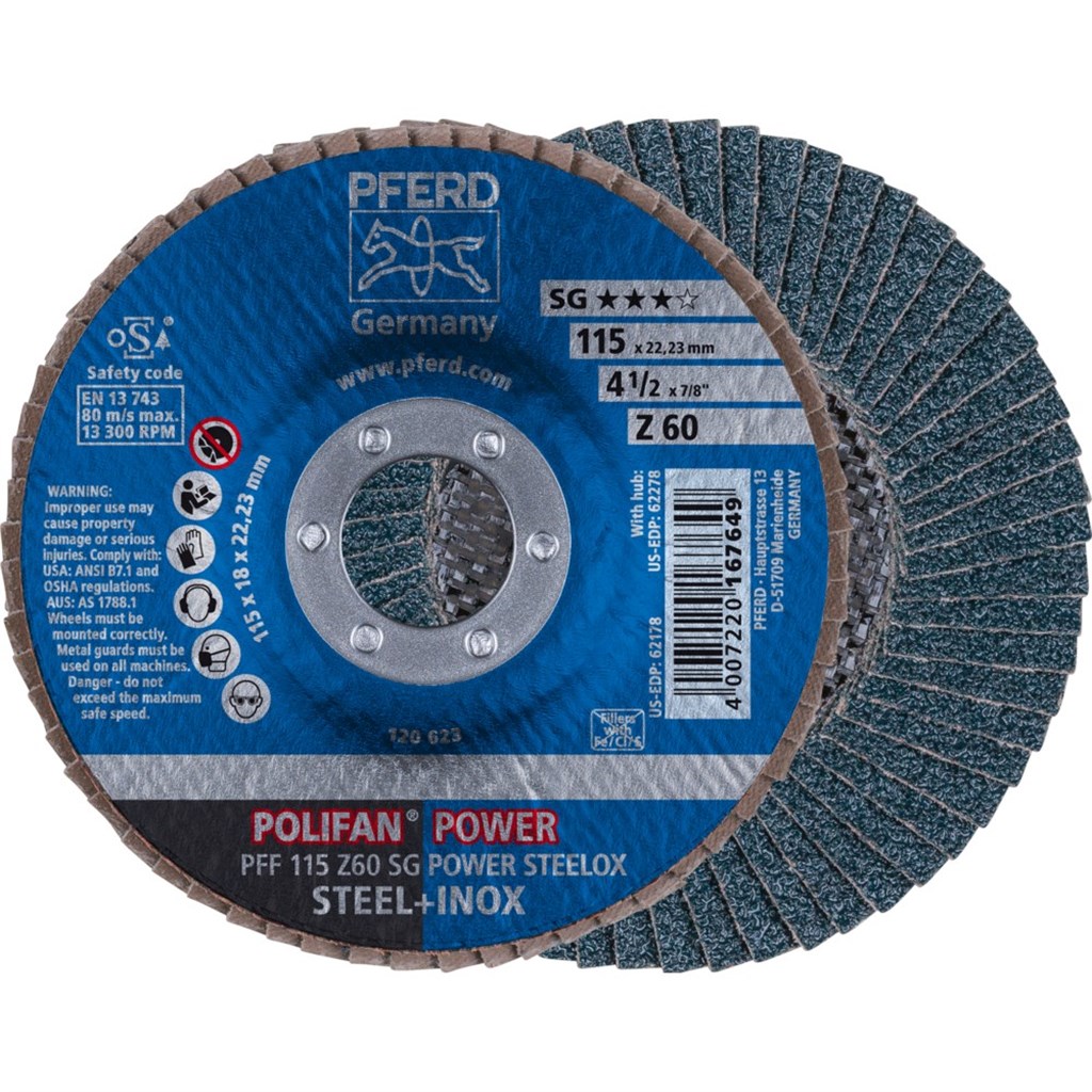 POLIFAN-lamellenslijpschijf PFF 115 Z60 SG POWER STEELOX
