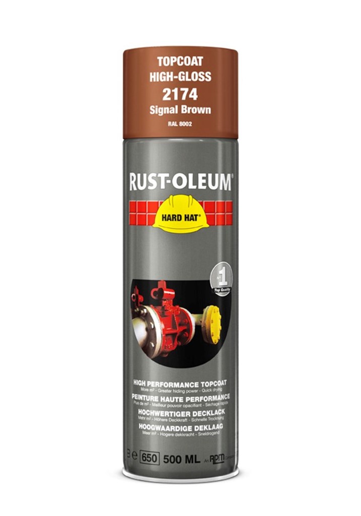 2174 Rust-Oleum Hard Hat deklaag signaalbruin (RAL8002) Spuitbus 500ml