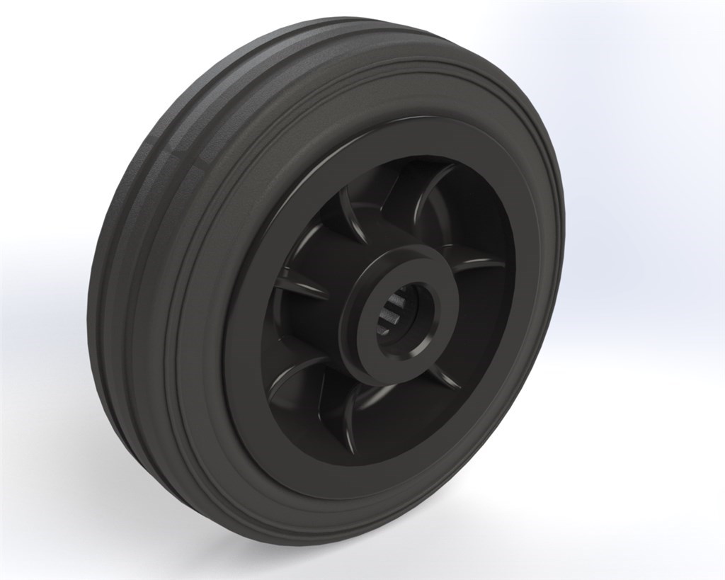 DZ 150x40mm Delta los wiel zwart glijlager