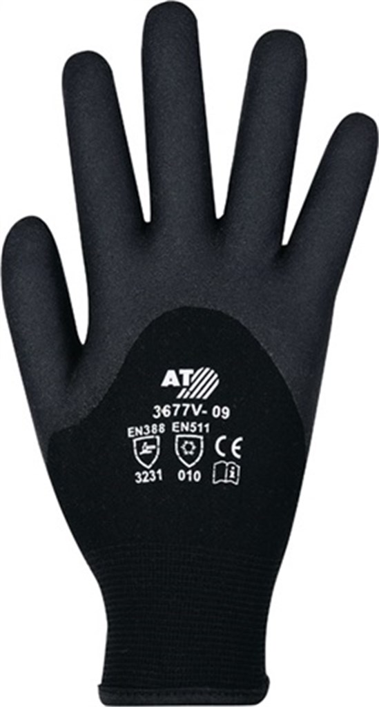ASATEX Koudebestendige handschoen  EN 388, EN 511 PSA-categorie II maat 8 zwart terry-lussen