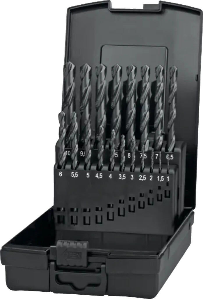 19.145.1000 Phantom HSS Spiraalborenset DIN338 1 t/m 10mm met 0‚5mm oplopend