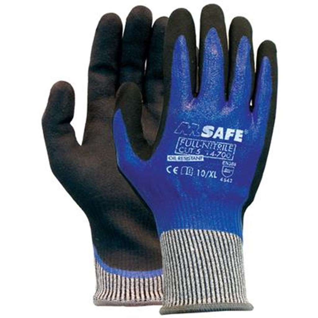 14-700 Protector OXXA Handschoen Nitril Cut D, zwart/blauw, maat 8