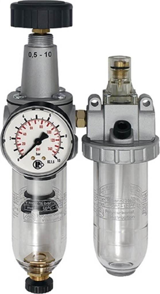 RIEGLER Onderhoudsunit standaard BG I 2-dlg. schroefdraad G 1/4 inch halfautomatisch 600 l/min breedte 117 mm