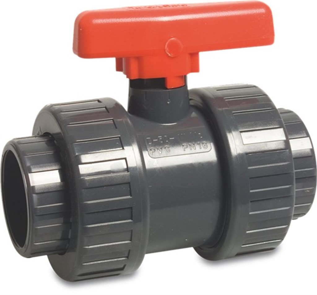 Safe 600 Viton Kogelkraan PVC-U 63mm lijmmof 16bar DN50 grijs