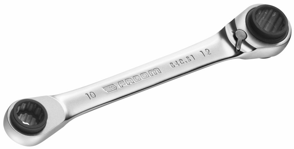64C.S2 Facom rechte verstelbare ringratelsleutel, metrisch, van 16x17 tot 18x19mm