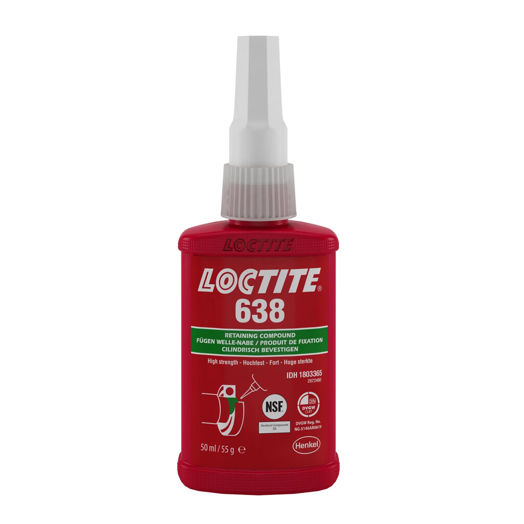 638 Loctite Cilindrische bevestiging, sterk, algemeen gebruik, 50ml