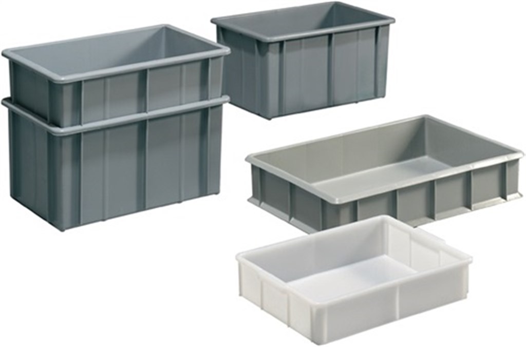 Transportstapelbak  L503xB340xH142mm hoekig 19,0 l PE grijs
