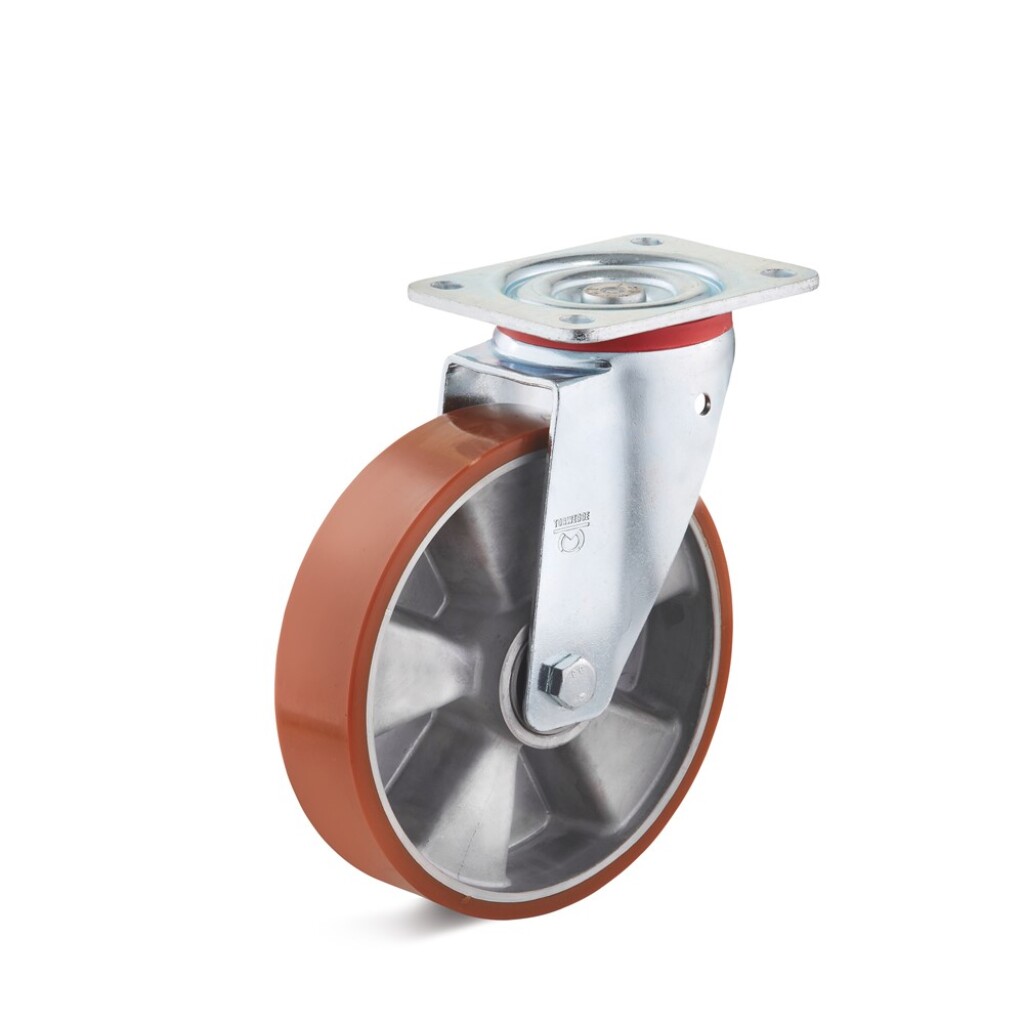 L-IM-PUZA-125-K-3 TORWEGGE Zwenkwiel, plaat, aluminium velg, PU band 125mm
