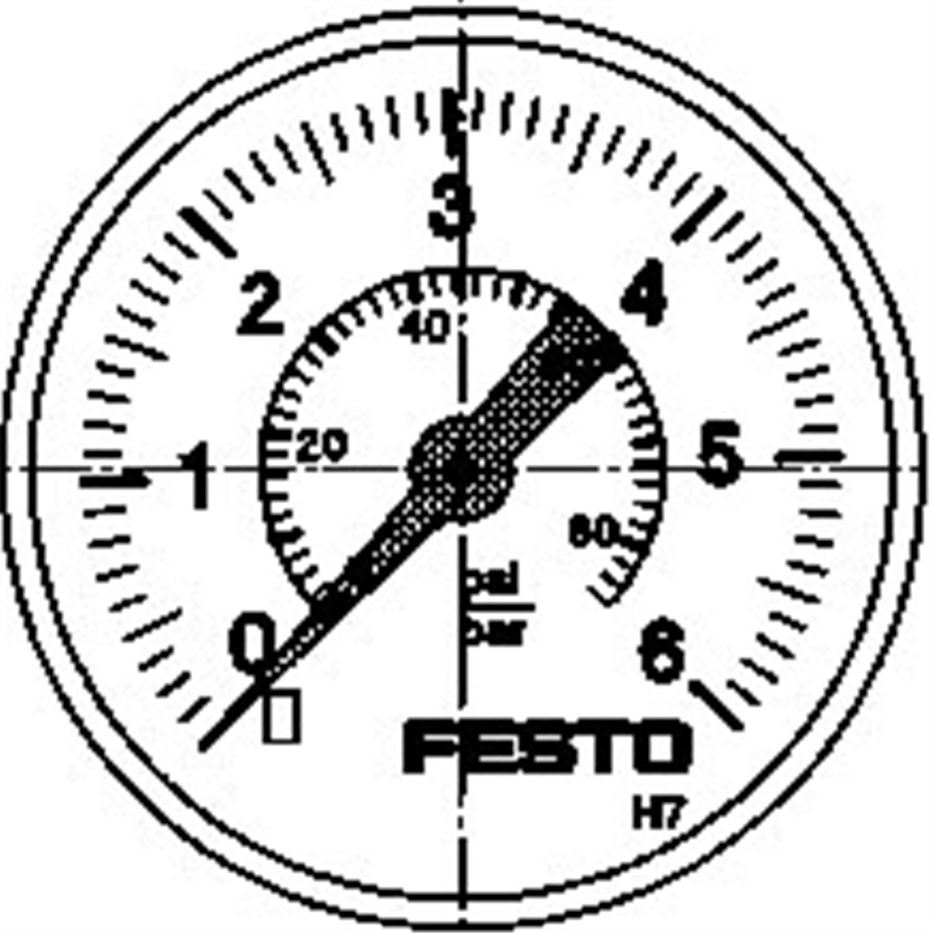 MAP-40-6-1/8-EN FESTO 161127 Precisiemanometer kast 40mm PBT 0 t/m 6bar R1/8" achteraansluiting