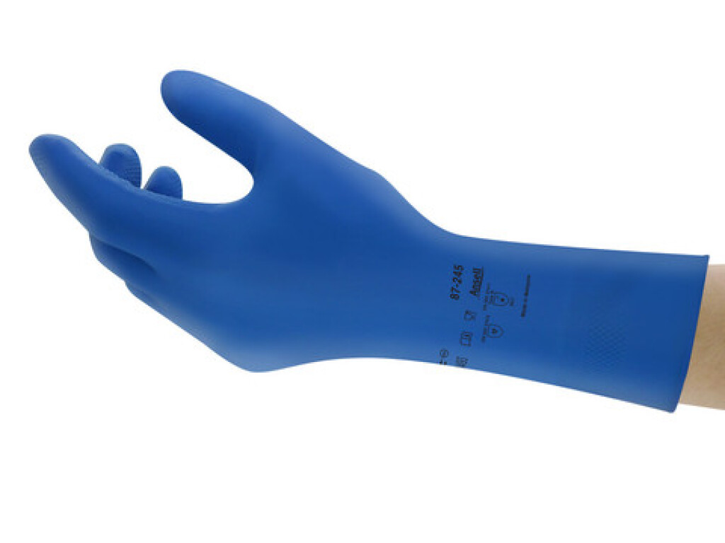 87-245 mt.8,5 AlphaTec Ansell Handschoenen blauw mt.8,5 Lichtgewicht natuurrubberhandschoen met flockvoering